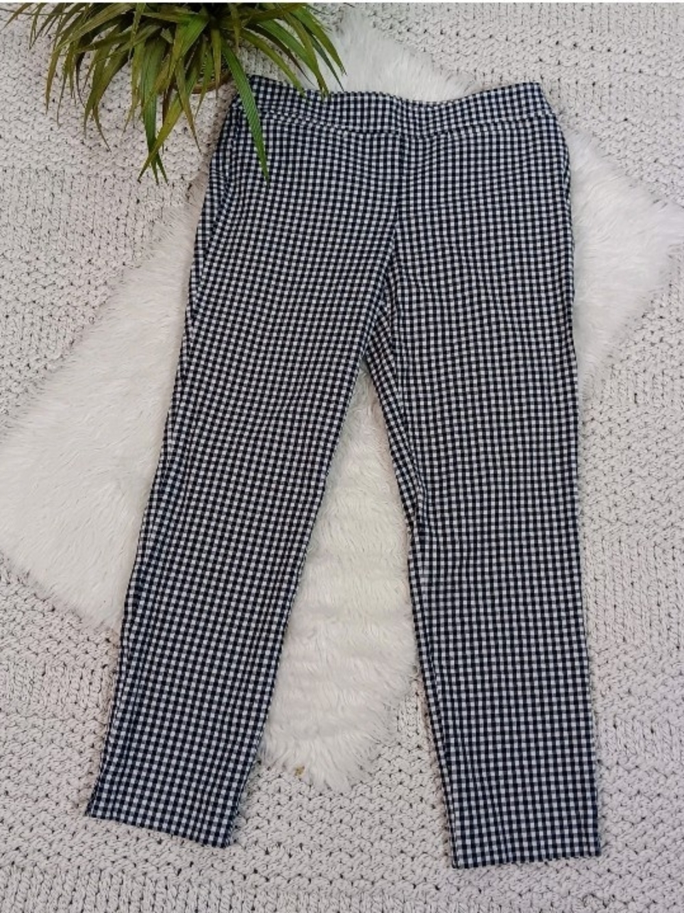 Talbots Sunrise Gingham Chatham Black and White Pants